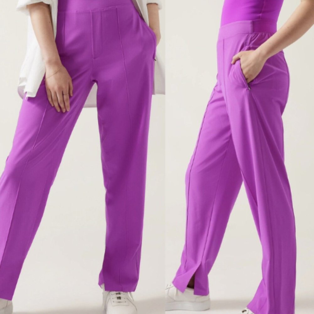 Athleta Womens  Brooklyn Heights Vienna Slim Pants Size 4 Jazzy Purple